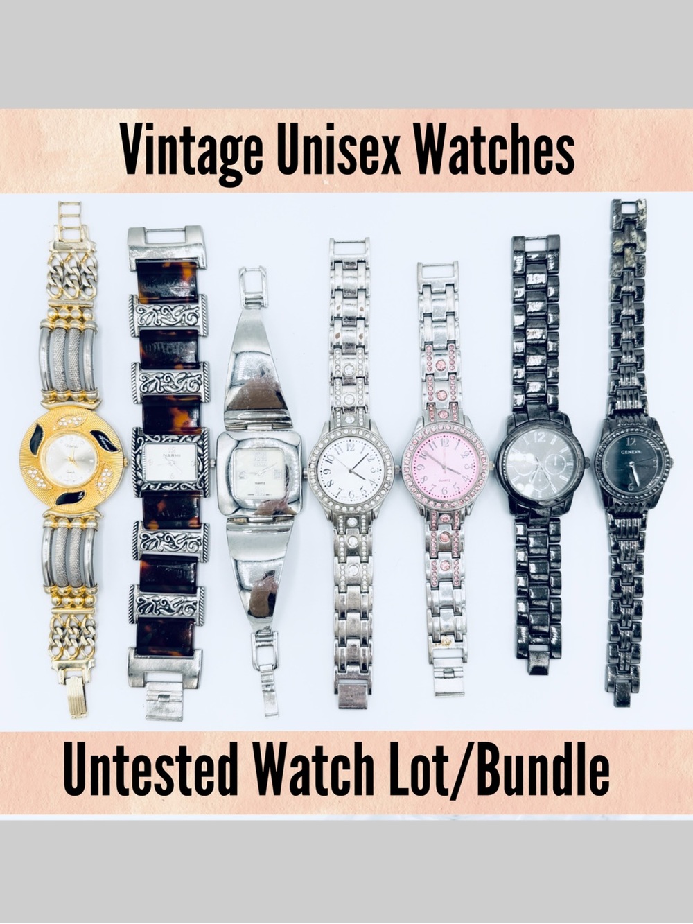 Various Ladies Vintage Watch Bundle - Silver, Gold, Black, Pink